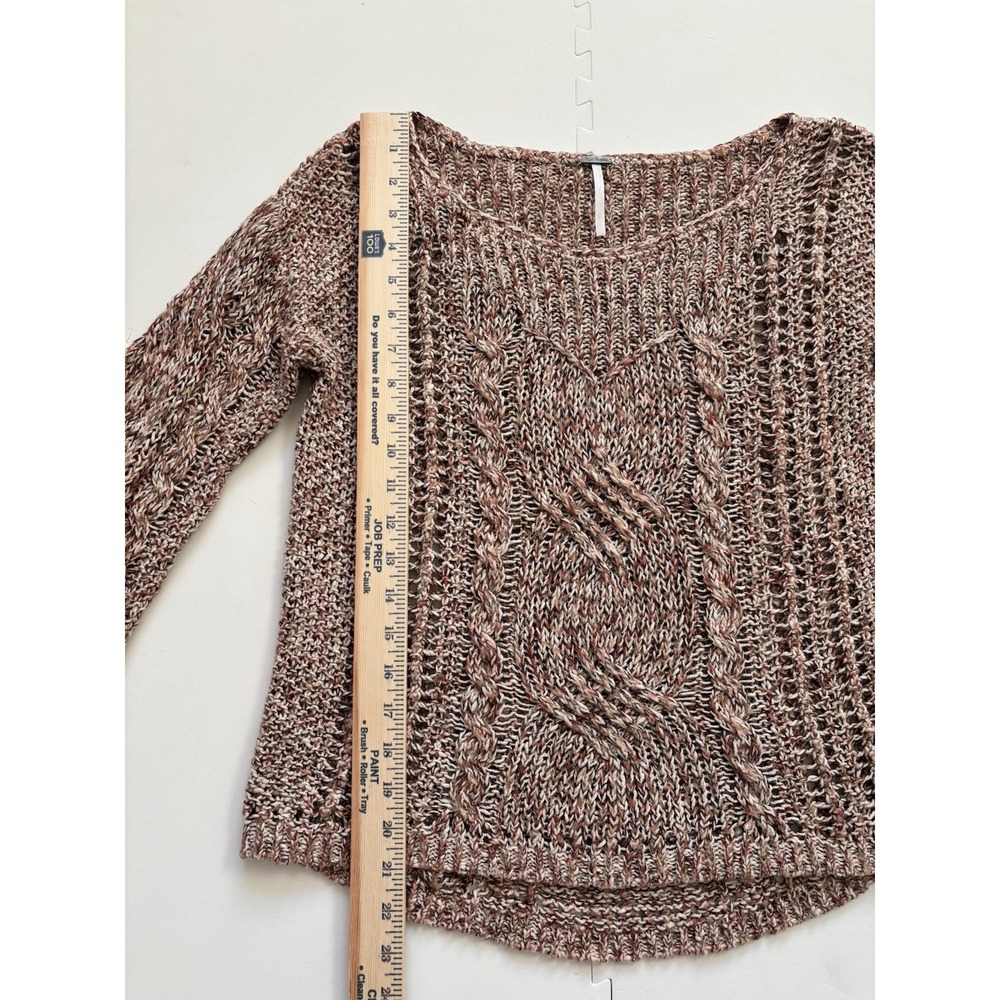 FREE PEOPLE Sweater Boho Open Knit Pegasus West End Festival Cable Fairy-Size S - Picture 7 of 7